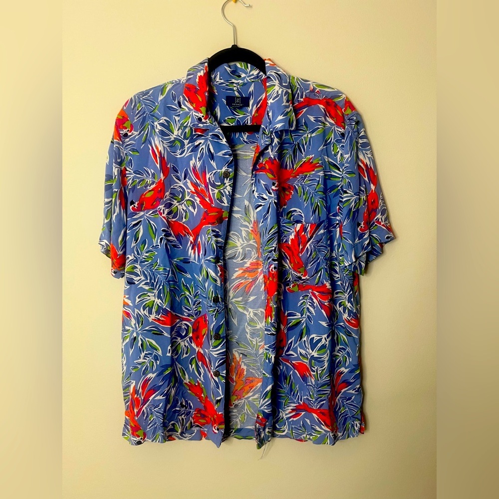 George - Hawaiian‎ Shirt Men’s Short Sleeve Button-Up Tropical Medium